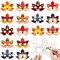 Fall Craft Kits: Autumn Maple Leaf DIY Mask Color Your Own Animal Mask DIY Graffiti Blank Painting Paper Mask Kids Harvest Thanksgiving Halloween Craft for Home Class Coloring Game Activities (24 Pieces)